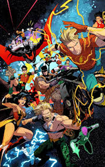 JUSTICE LEAGUE UNLIMITED #8 CVR A DAN MORA CONNECTING (WE ARE YESTERDAY)