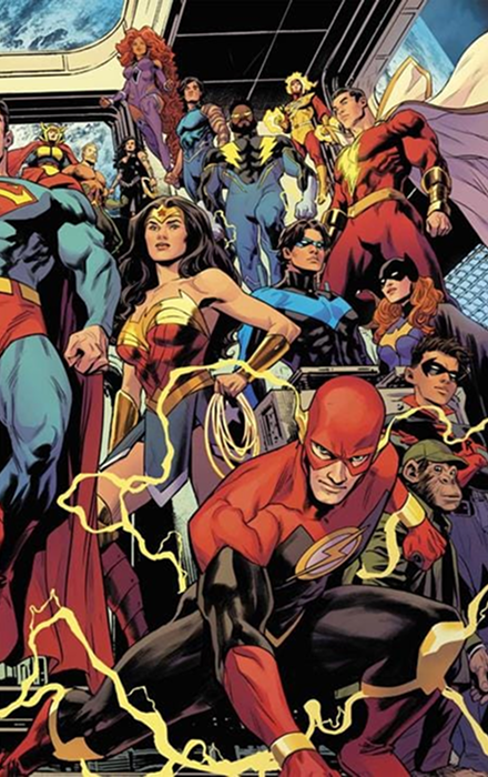 JUSTICE LEAGUE UNLIMITED #8 CVR F GEORGE PEREZ LEGACY CARD STOCK VAR (WE ARE YESTERDAY)