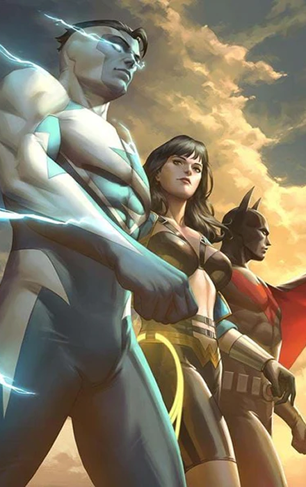 JUSTICE LEAGUE UNLIMITED #8 CVR B EJIKURE CARD STOCK VAR (WE ARE YESTERDAY)