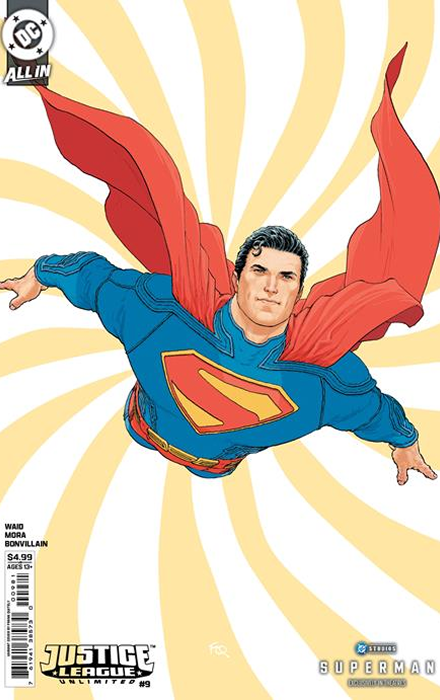 JUSTICE LEAGUE UNLIMITED #9 CVR F FRANK QUITELY SUPERMAN MOVIE CARD STOCK VAR (WE ARE YESTERDAY)