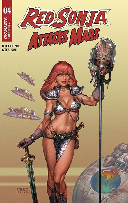 RED SONJA ATTACKS MARS #4 (OF 4) CVR A JOSEPH MICHEAL LINSNER POLYBAGGED TRADING CARD