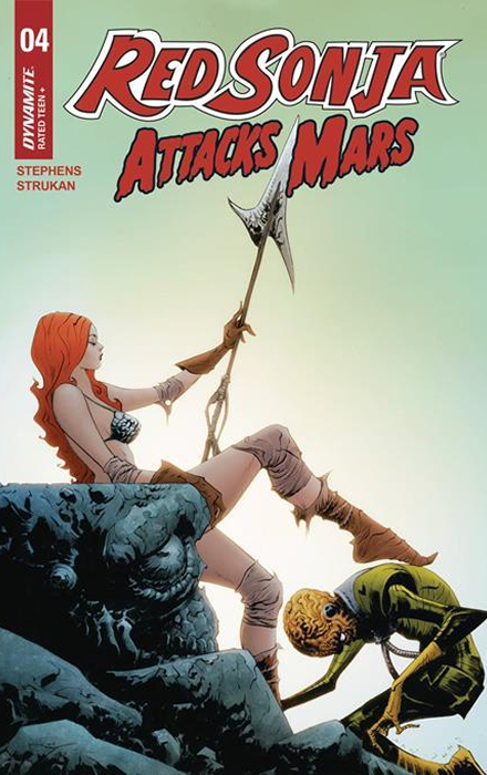 RED SONJA ATTACKS MARS #4 (OF 4) CVR B JAE LEE POLYBAGGED TRADING CARD VAR